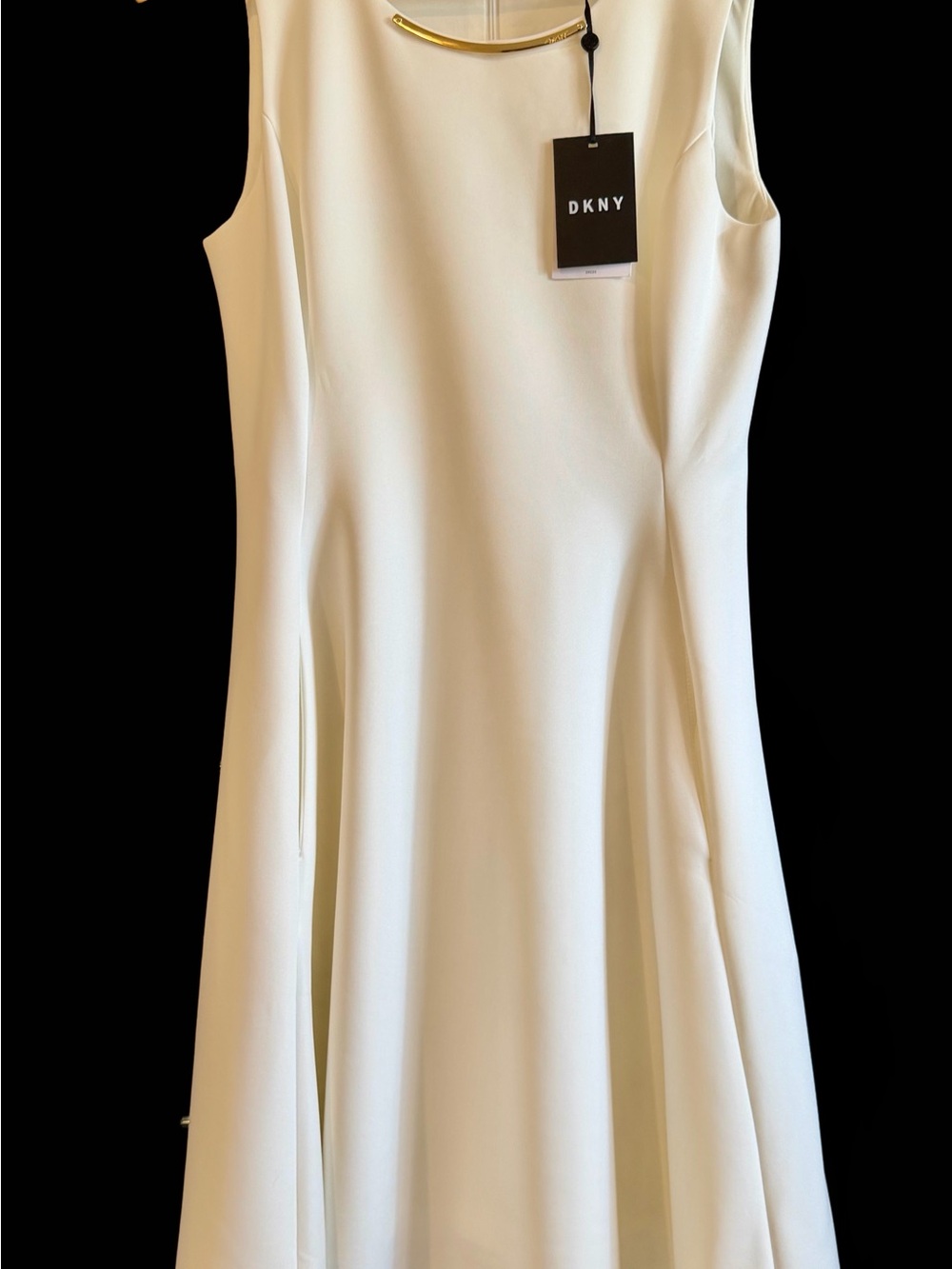 DKNY Women's Cream Sleeveless A-Line Dress